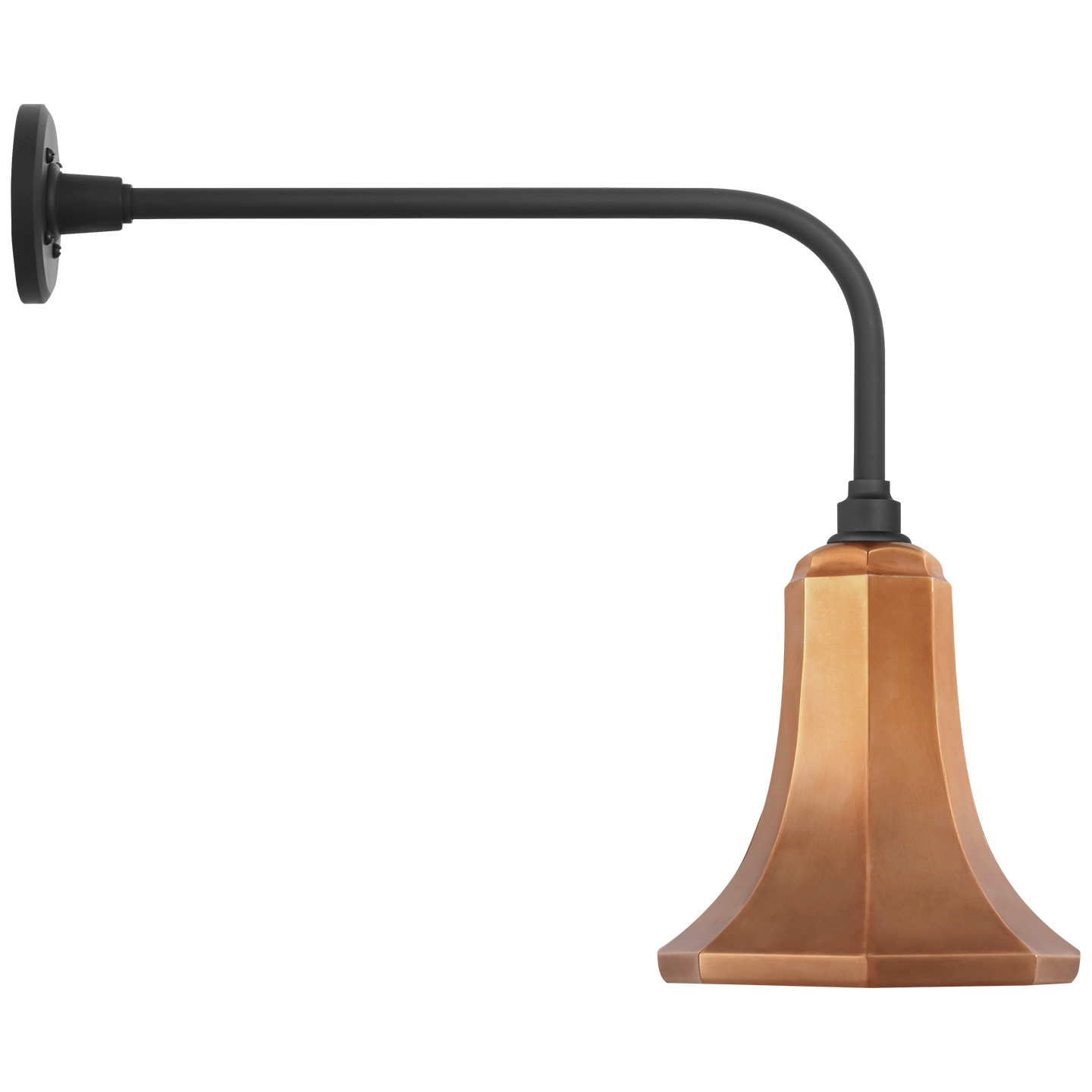 Academy 20" Rex Barn Light | Matte Black | 9.25 | 9.25" Soft Copper Savannah Shade