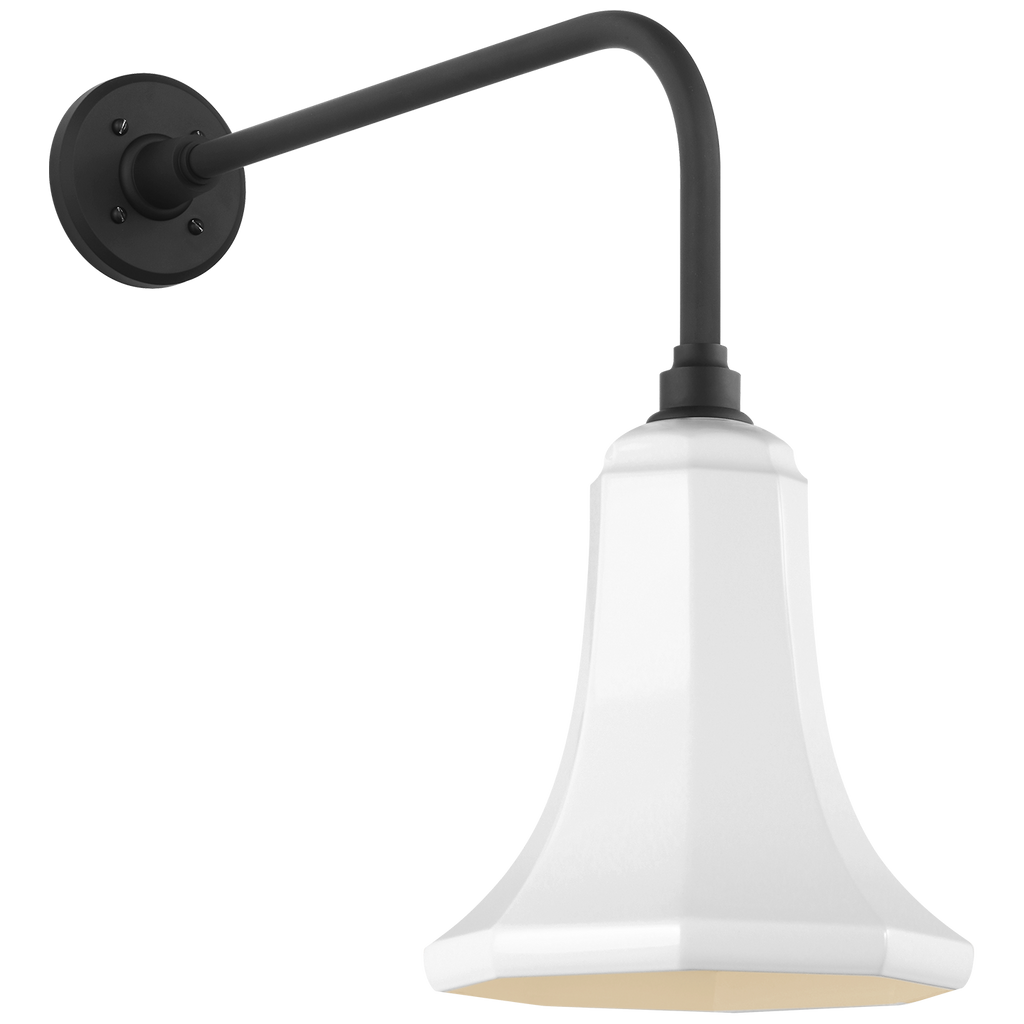 Academy 20" Rex Barn Light | Matte Black | 9.25 | 9.25" White Savannah Shade