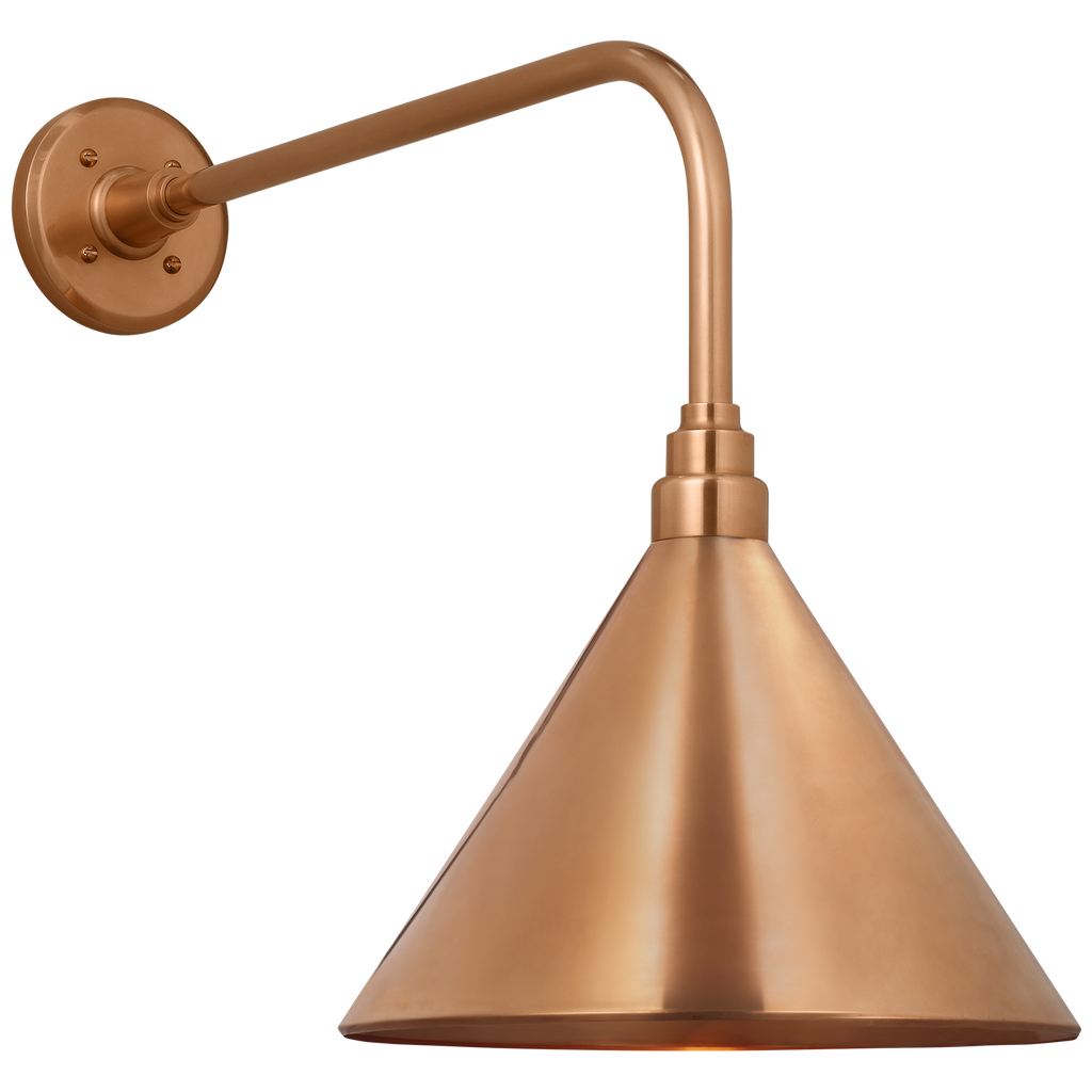 Academy 20" Rex Barn Light | Soft Copper | 12.5 | 12.5" Soft Copper Conical Savannah Shade