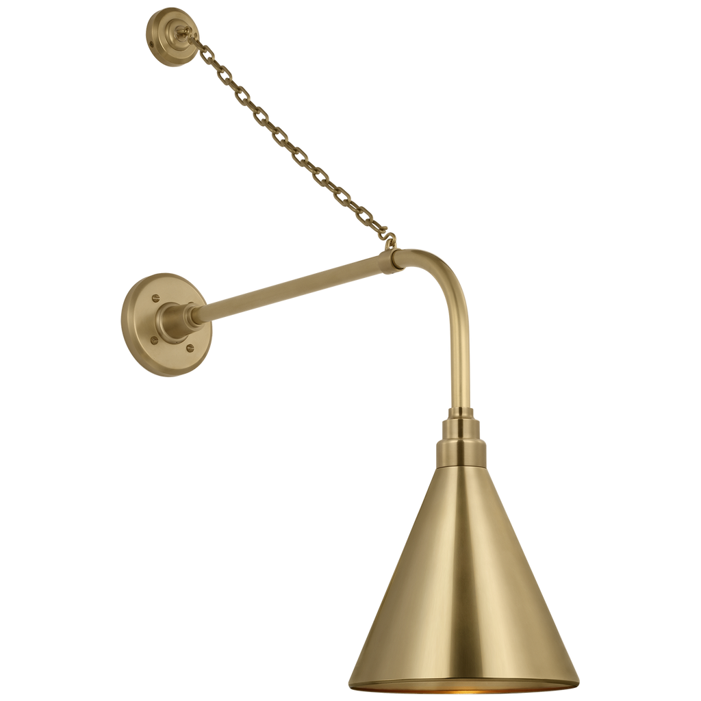 Academy 20" Anchored Rex Barn Light | Hand-Rubbed Antique Brass | 9 | 9" Hand-Rubbed Antique Brass Conical Savannah Shade