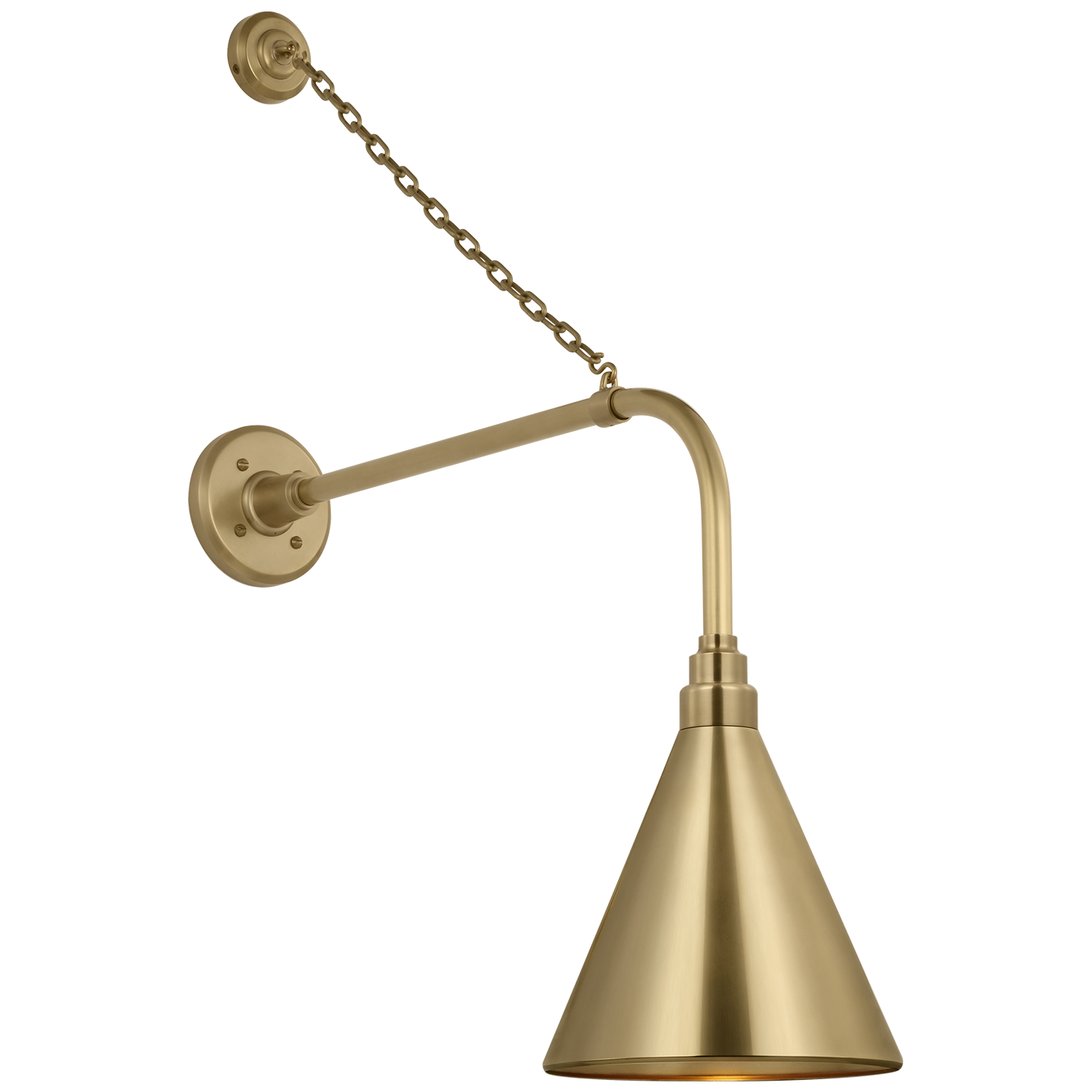 Academy 20" Anchored Rex Barn Light | Hand-Rubbed Antique Brass | 9 | 9" Hand-Rubbed Antique Brass Conical Savannah Shade