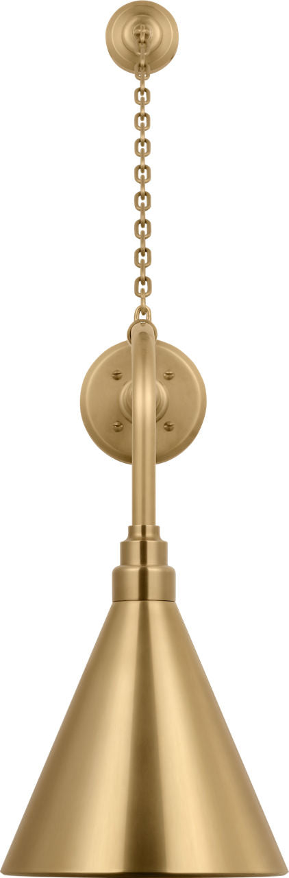 Academy 20" Anchored Rex Barn Light | Hand-Rubbed Antique Brass | 9 | 9" Hand-Rubbed Antique Brass Conical Savannah Shade