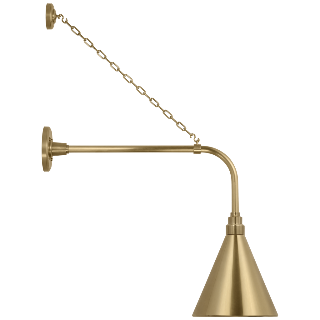 Academy 20" Anchored Rex Barn Light | Hand-Rubbed Antique Brass | 9 | 9" Hand-Rubbed Antique Brass Conical Savannah Shade