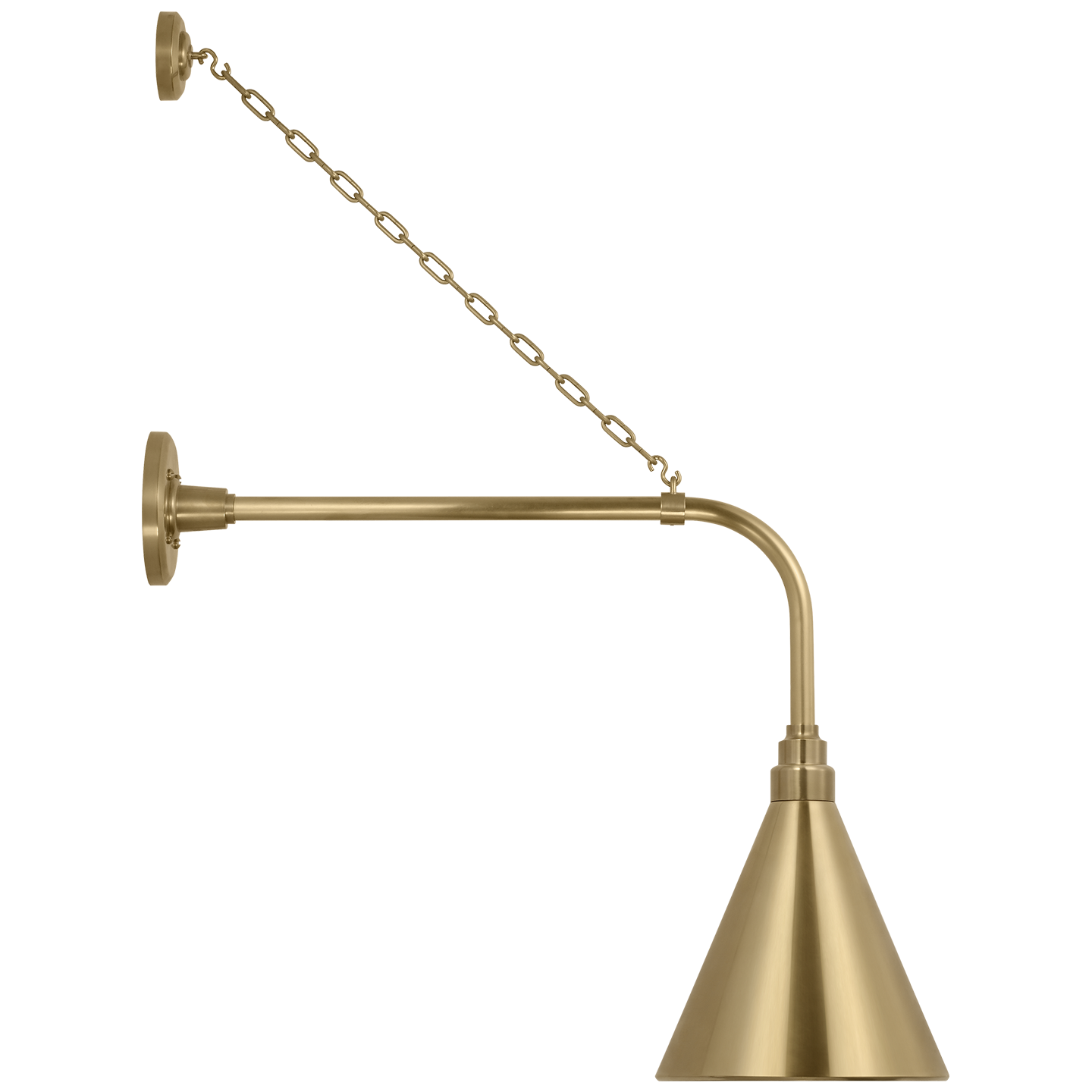 Academy 20" Anchored Rex Barn Light | Hand-Rubbed Antique Brass | 9 | 9" Hand-Rubbed Antique Brass Conical Savannah Shade
