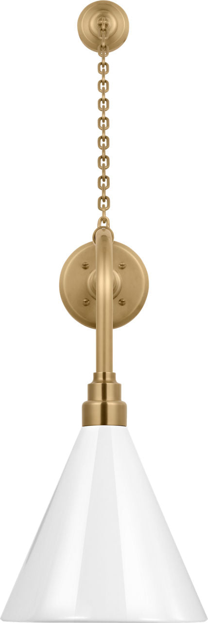 Academy 20" Anchored Rex Barn Light | Hand-Rubbed Antique Brass | 9 | 9" White Conical Savannah Shade