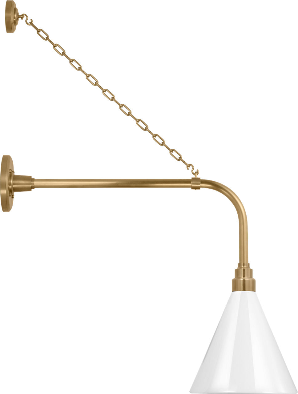 Academy 20" Anchored Rex Barn Light | Hand-Rubbed Antique Brass | 9 | 9" White Conical Savannah Shade
