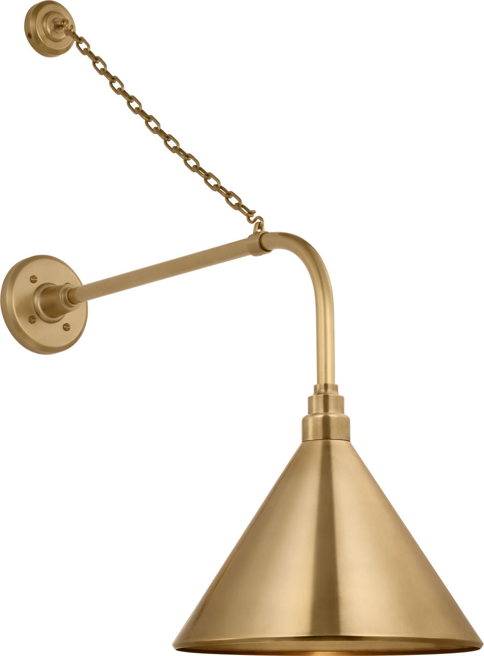 Academy 20" Anchored Rex Barn Light | Hand-Rubbed Antique Brass | 12.5 | 12.5" Hand-Rubbed Antique Brass Conical Savannah Shade