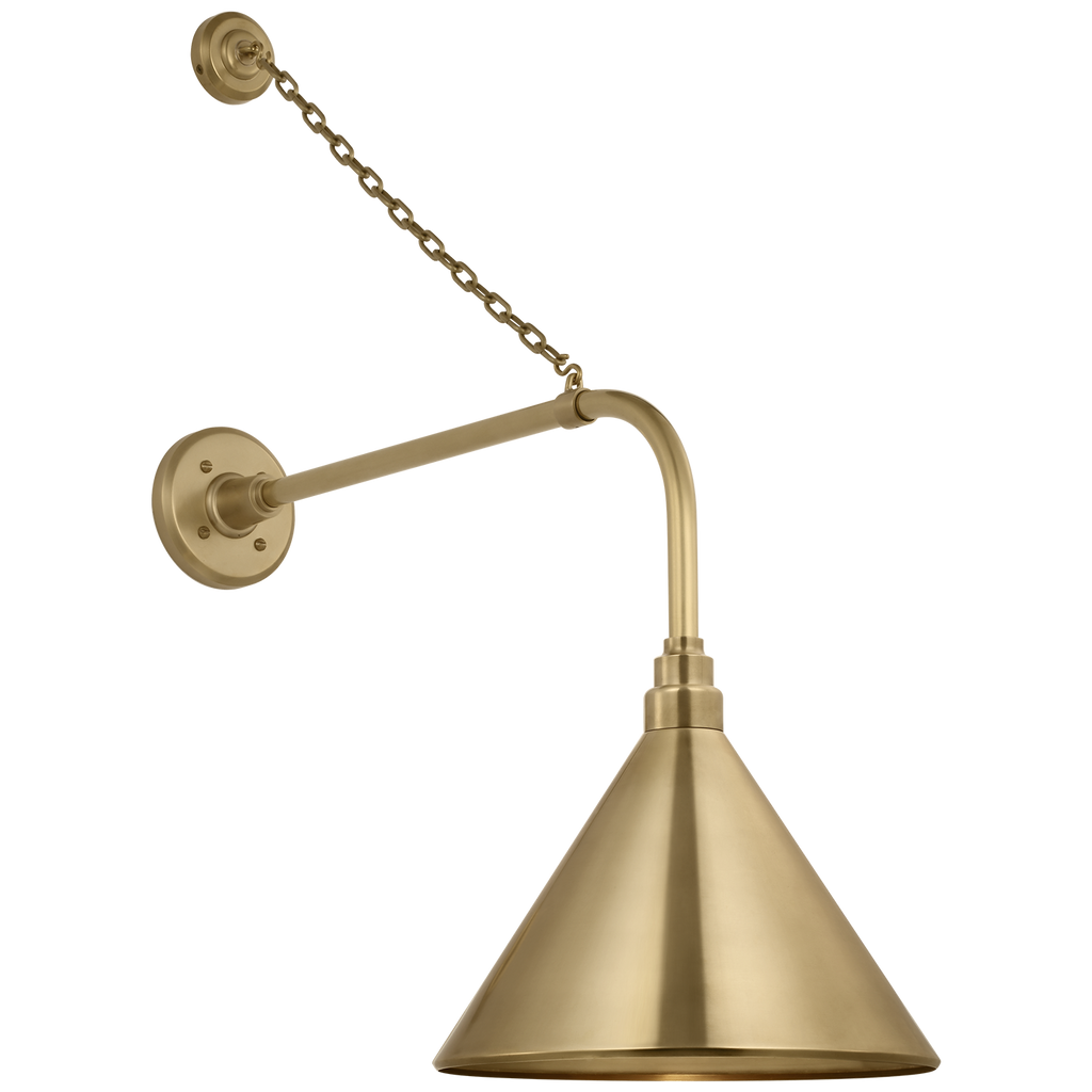 Academy 20" Anchored Rex Barn Light | Hand-Rubbed Antique Brass | 12.5 | 12.5" Hand-Rubbed Antique Brass Conical Savannah Shade
