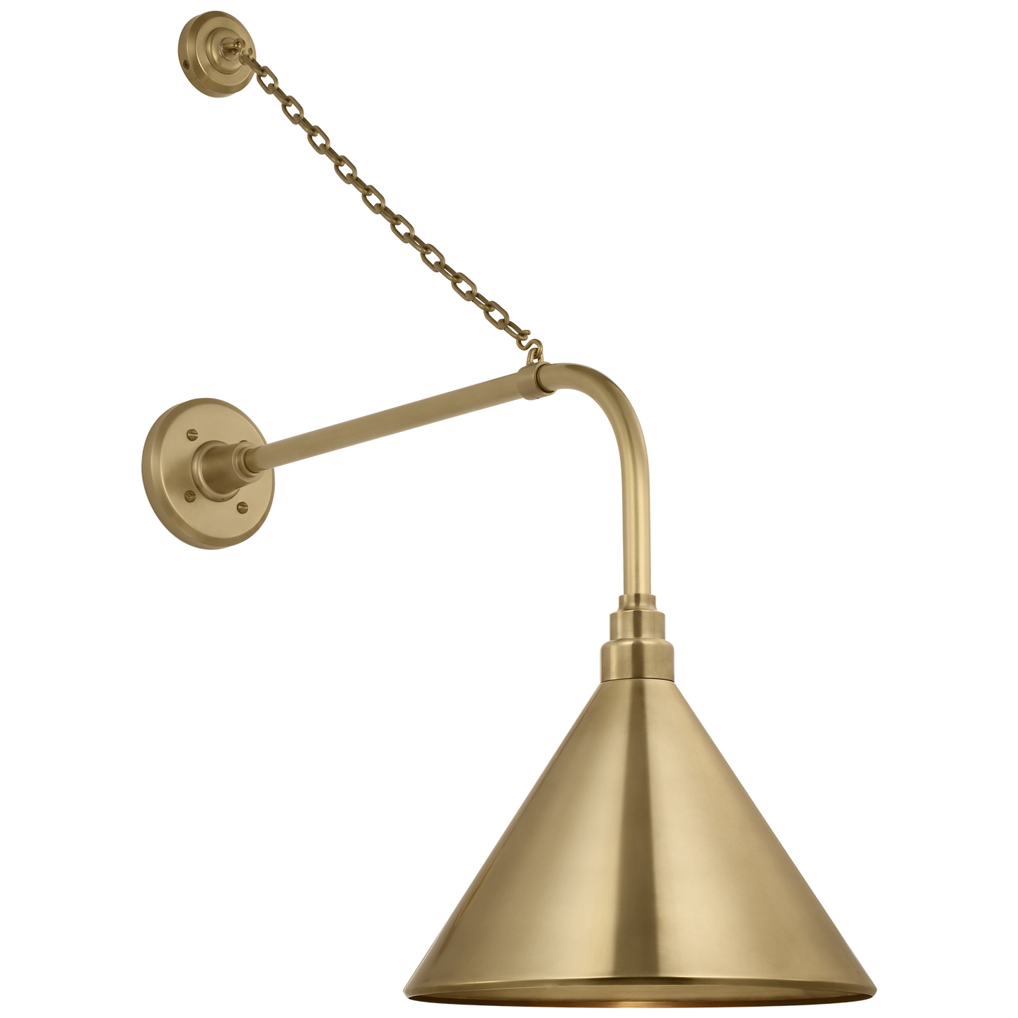 Academy 20" Anchored Rex Barn Light | Hand-Rubbed Antique Brass | 12.5 | 12.5" Hand-Rubbed Antique Brass Conical Savannah Shade