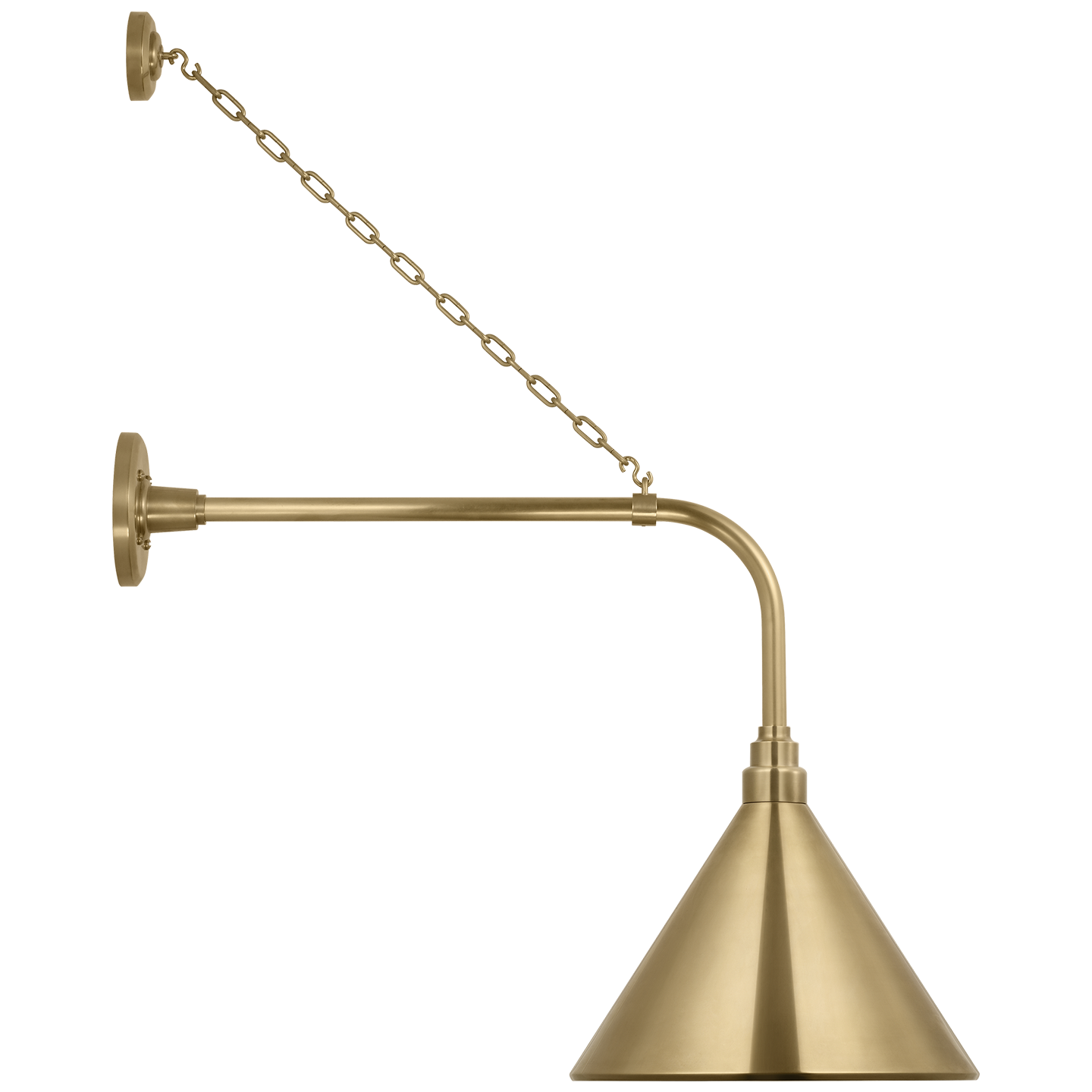 Academy 20" Anchored Rex Barn Light | Hand-Rubbed Antique Brass | 12.5 | 12.5" Hand-Rubbed Antique Brass Conical Savannah Shade