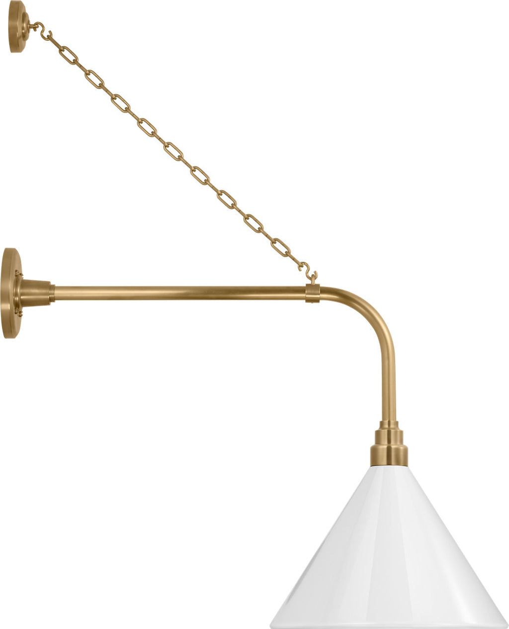 Academy 20" Anchored Rex Barn Light | Hand-Rubbed Antique Brass | 12.5 | 12.5" White Conical Savannah Shade