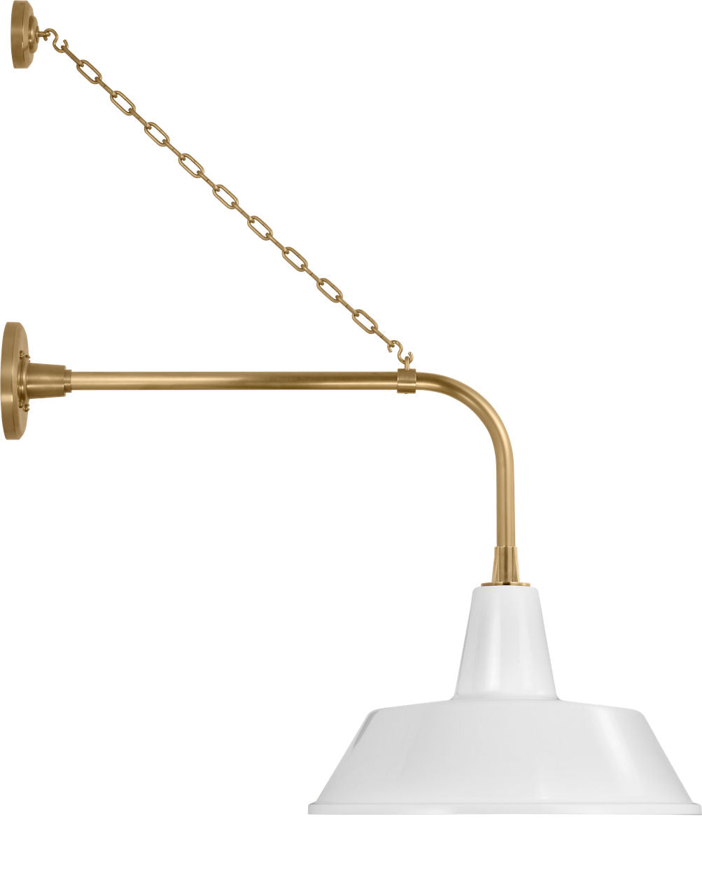 Academy 20" Anchored Rex Barn Light | Hand-Rubbed Antique Brass | 16 | 16" White Bowers Shade