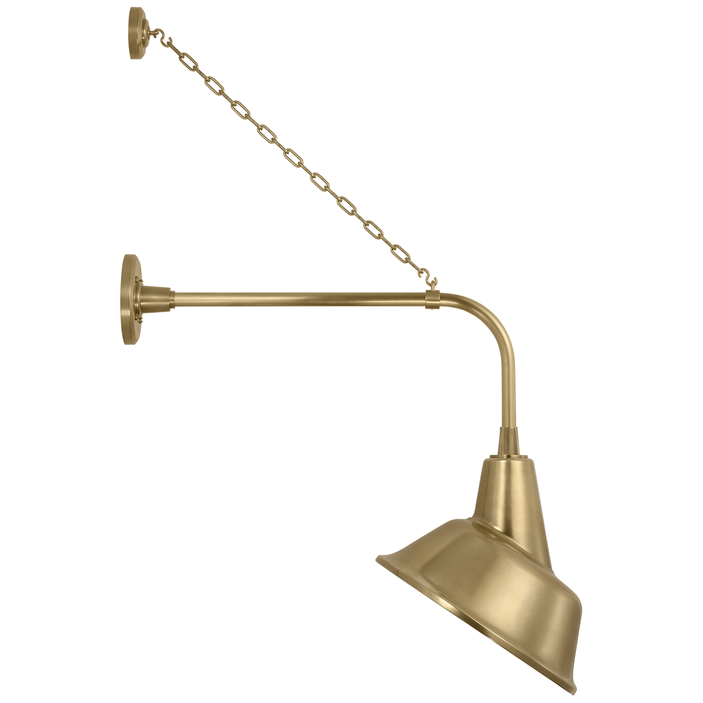 Academy 20" Anchored Rex Barn Light | Hand-Rubbed Antique Brass | 12.5 | 12.5" Hand-Rubbed Antique Brass Tilted Bowers Shade