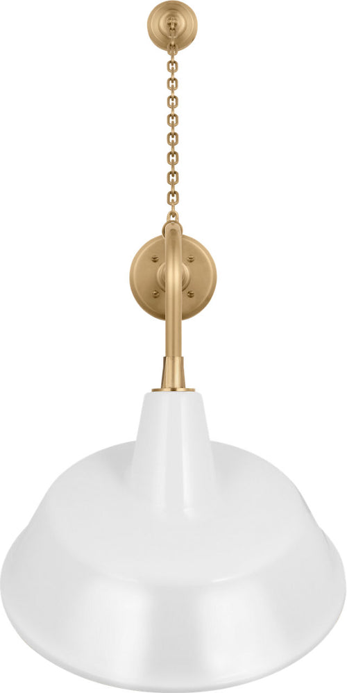 Academy 20" Anchored Rex Barn Light | Hand-Rubbed Antique Brass | 16 | 16" White Tilted Bowers Shade