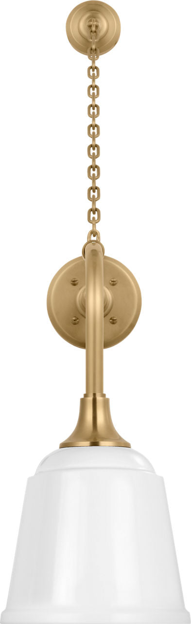Academy 20" Anchored Rex Barn Light | Hand-Rubbed Antique Brass | 8 | 8" White Rockhouse Shade