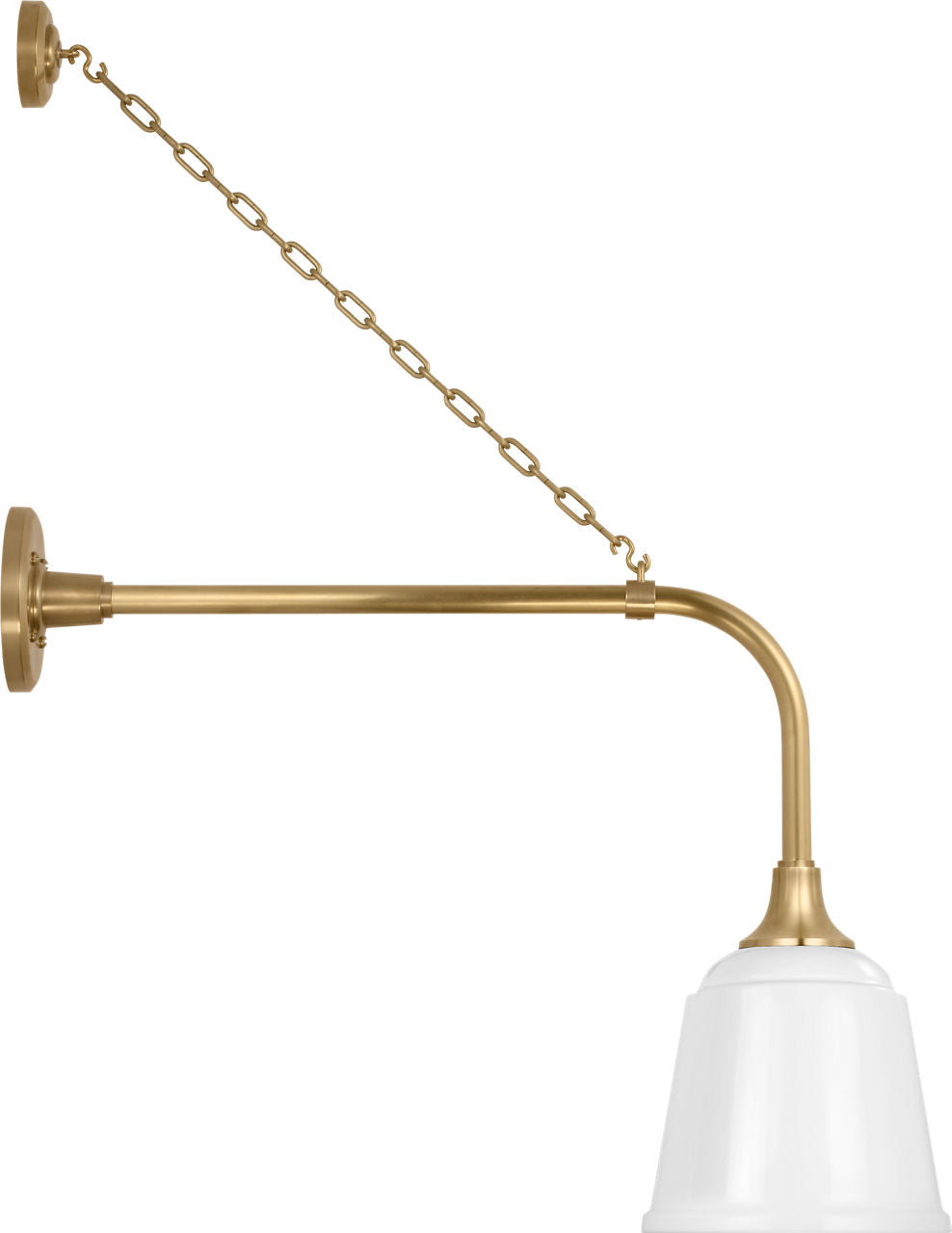 Academy 20" Anchored Rex Barn Light | Hand-Rubbed Antique Brass | 8 | 8" White Rockhouse Shade