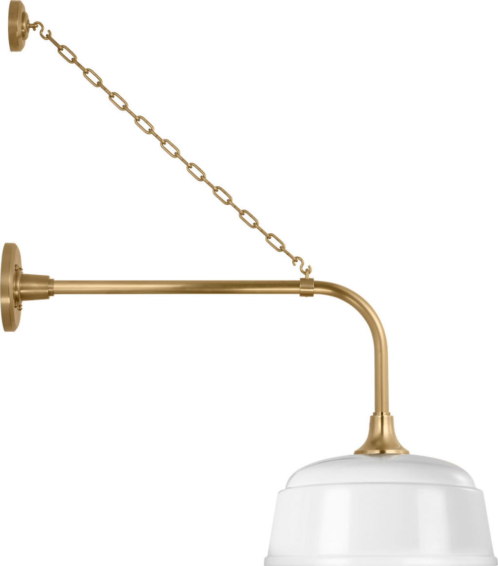 Academy 20" Anchored Rex Barn Light | Hand-Rubbed Antique Brass | 12.5 | 12.5" White Rockhouse Shade