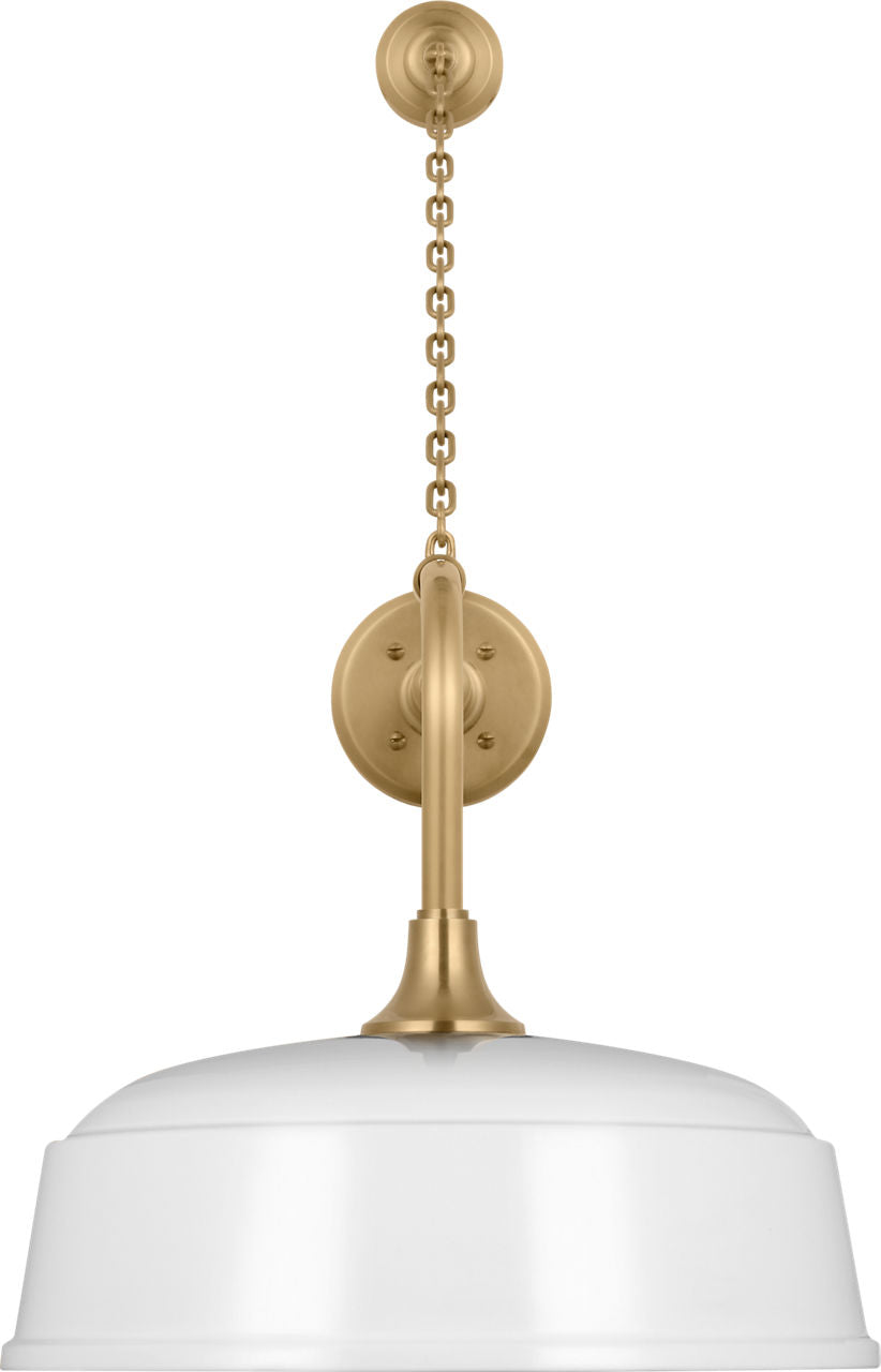 Academy 20" Anchored Rex Barn Light | Hand-Rubbed Antique Brass | 16 | 16" White Rockhouse Shade