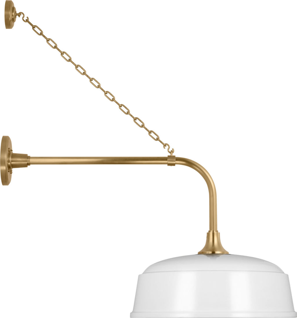 Academy 20" Anchored Rex Barn Light | Hand-Rubbed Antique Brass | 16 | 16" White Rockhouse Shade