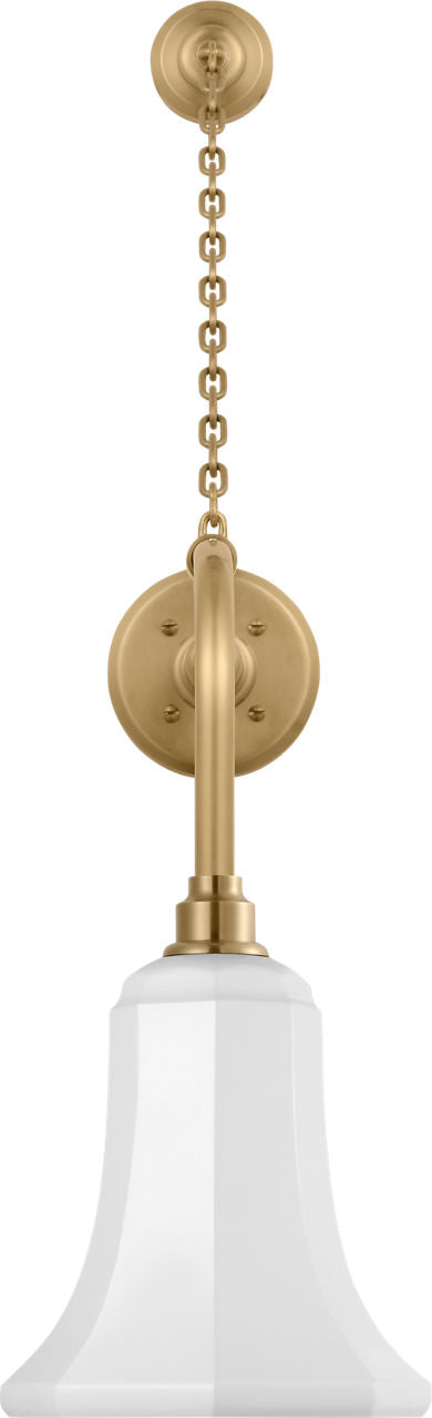 Academy 20" Anchored Rex Barn Light | Hand-Rubbed Antique Brass | 7.5 | 7.5" White Savannah Shade