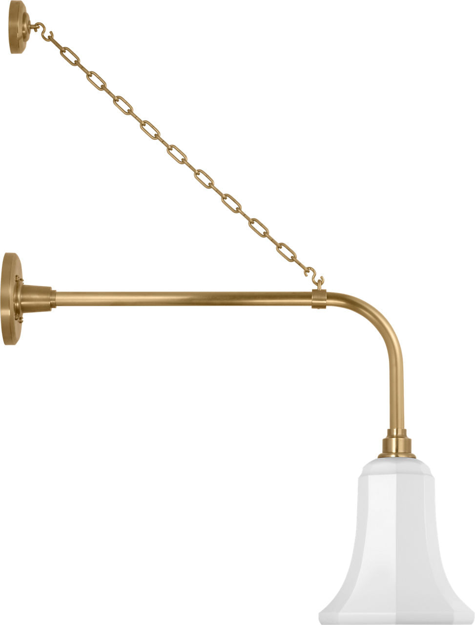 Academy 20" Anchored Rex Barn Light | Hand-Rubbed Antique Brass | 7.5 | 7.5" White Savannah Shade