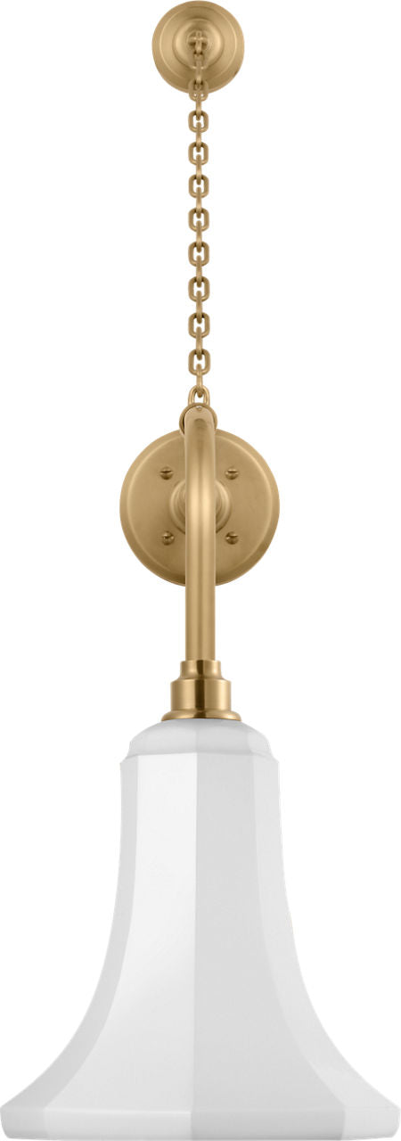 Academy 20" Anchored Rex Barn Light | Hand-Rubbed Antique Brass | 9.25 | 9.25" White Savannah Shade