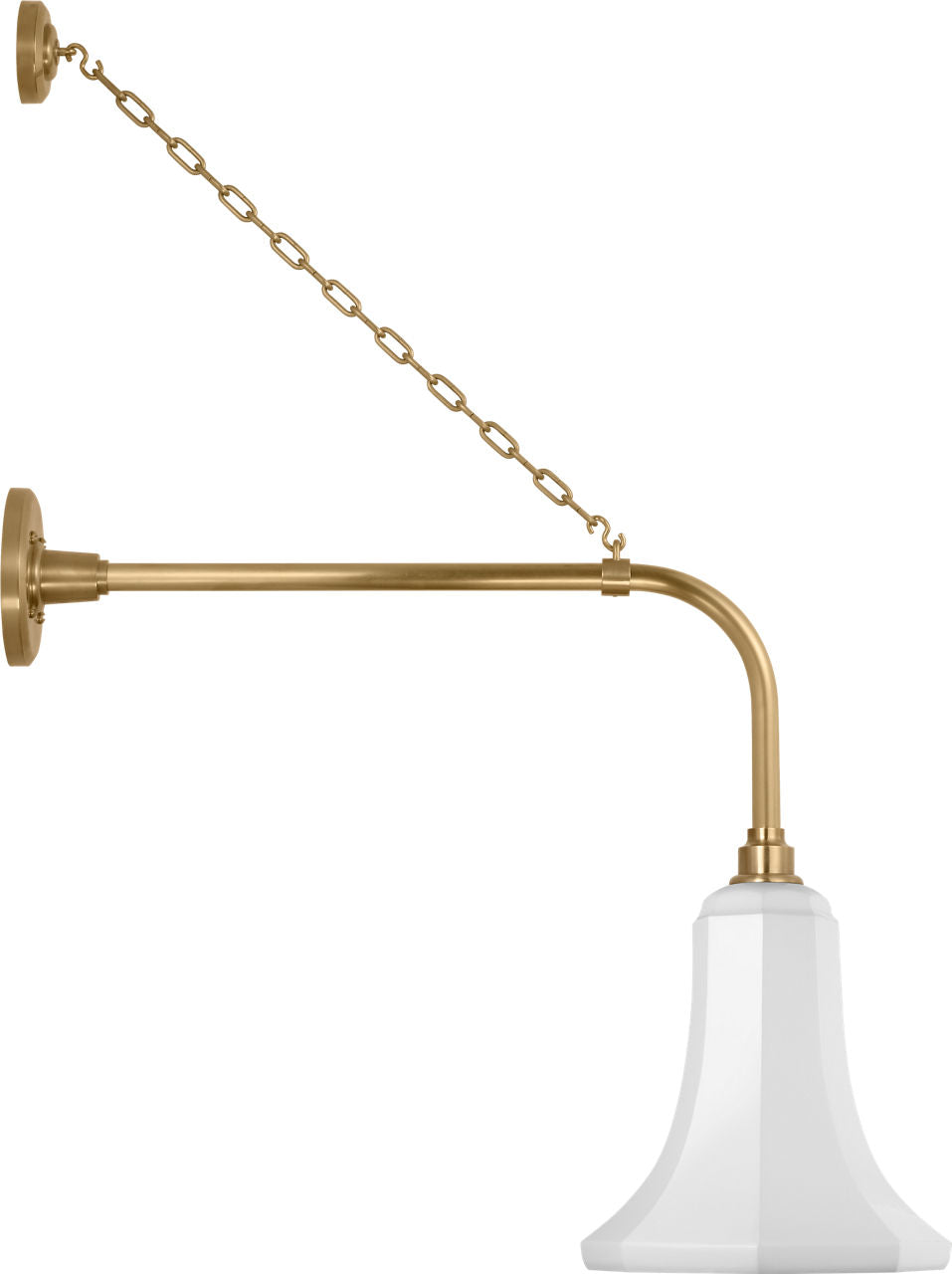 Academy 20" Anchored Rex Barn Light | Hand-Rubbed Antique Brass | 9.25 | 9.25" White Savannah Shade