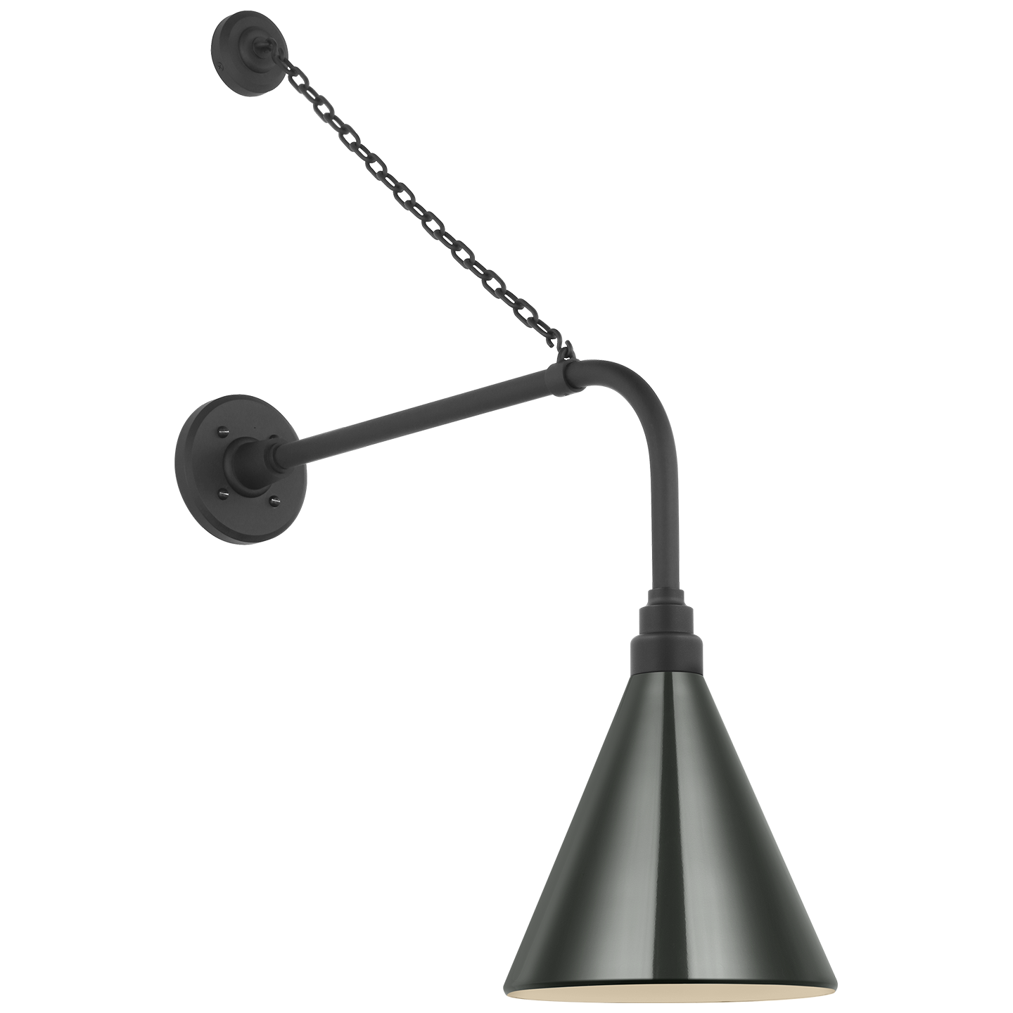 Academy 20" Anchored Rex Barn Light | Matte Black | 9 | 9" Green Conical Savannah Shade
