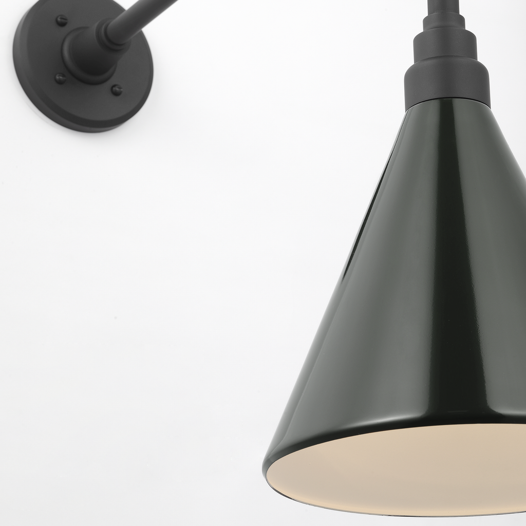 Academy 20" Anchored Rex Barn Light | Matte Black | 9 | 9" Green Conical Savannah Shade
