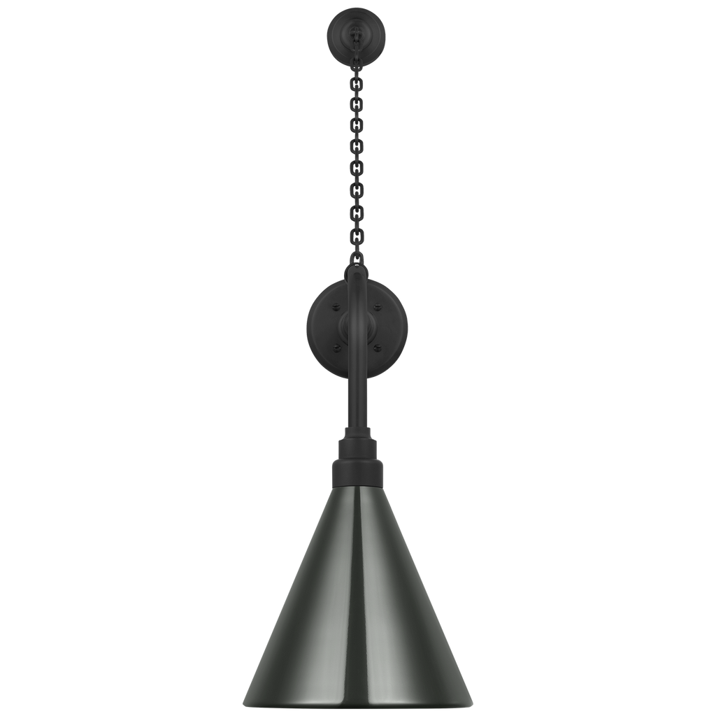 Academy 20" Anchored Rex Barn Light | Matte Black | 9 | 9" Green Conical Savannah Shade