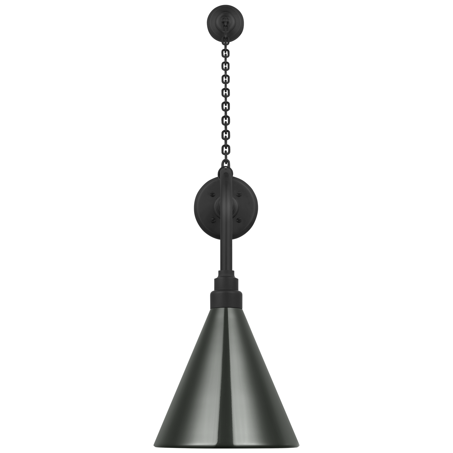 Academy 20" Anchored Rex Barn Light | Matte Black | 9 | 9" Green Conical Savannah Shade