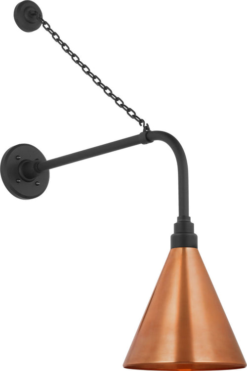 Academy 20" Anchored Rex Barn Light | Matte Black | 9 | 9" Soft Copper Conical Savannah Shade