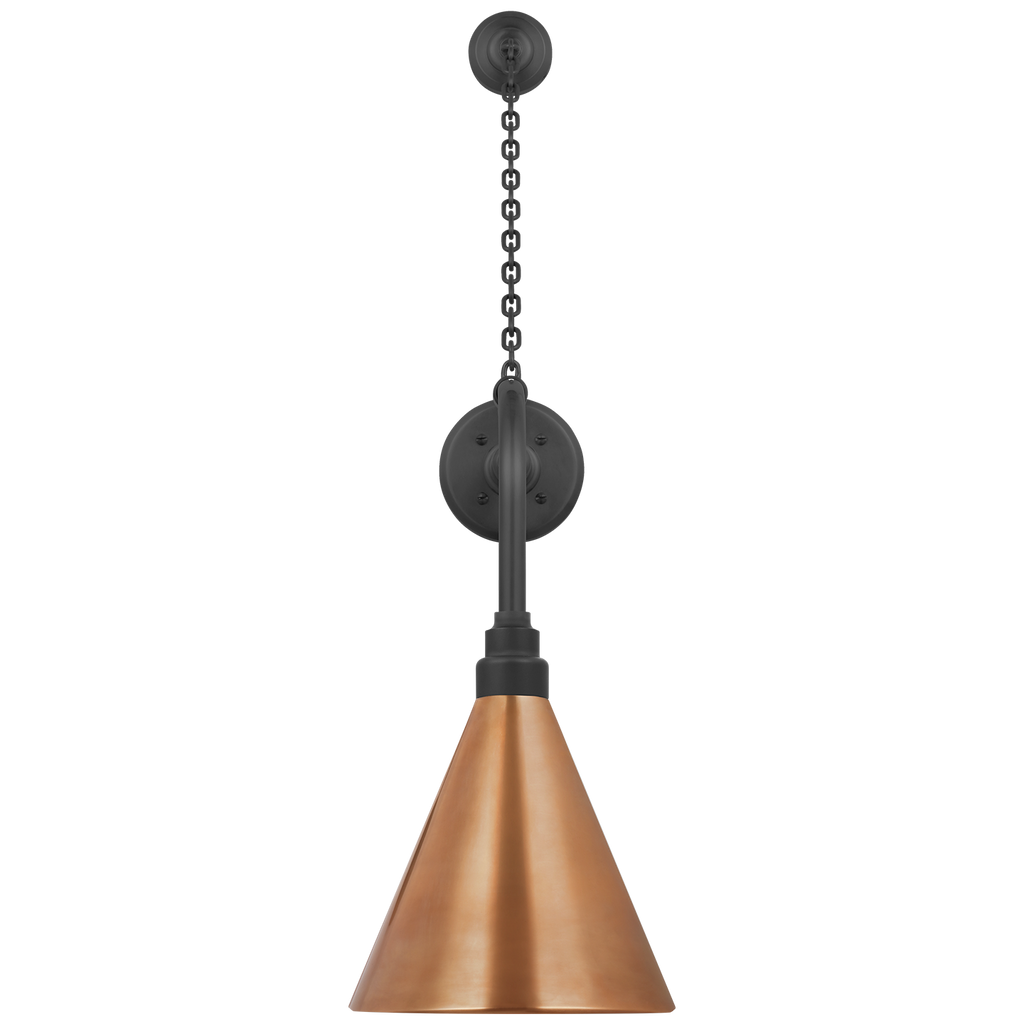 Academy 20" Anchored Rex Barn Light | Matte Black | 9 | 9" Soft Copper Conical Savannah Shade