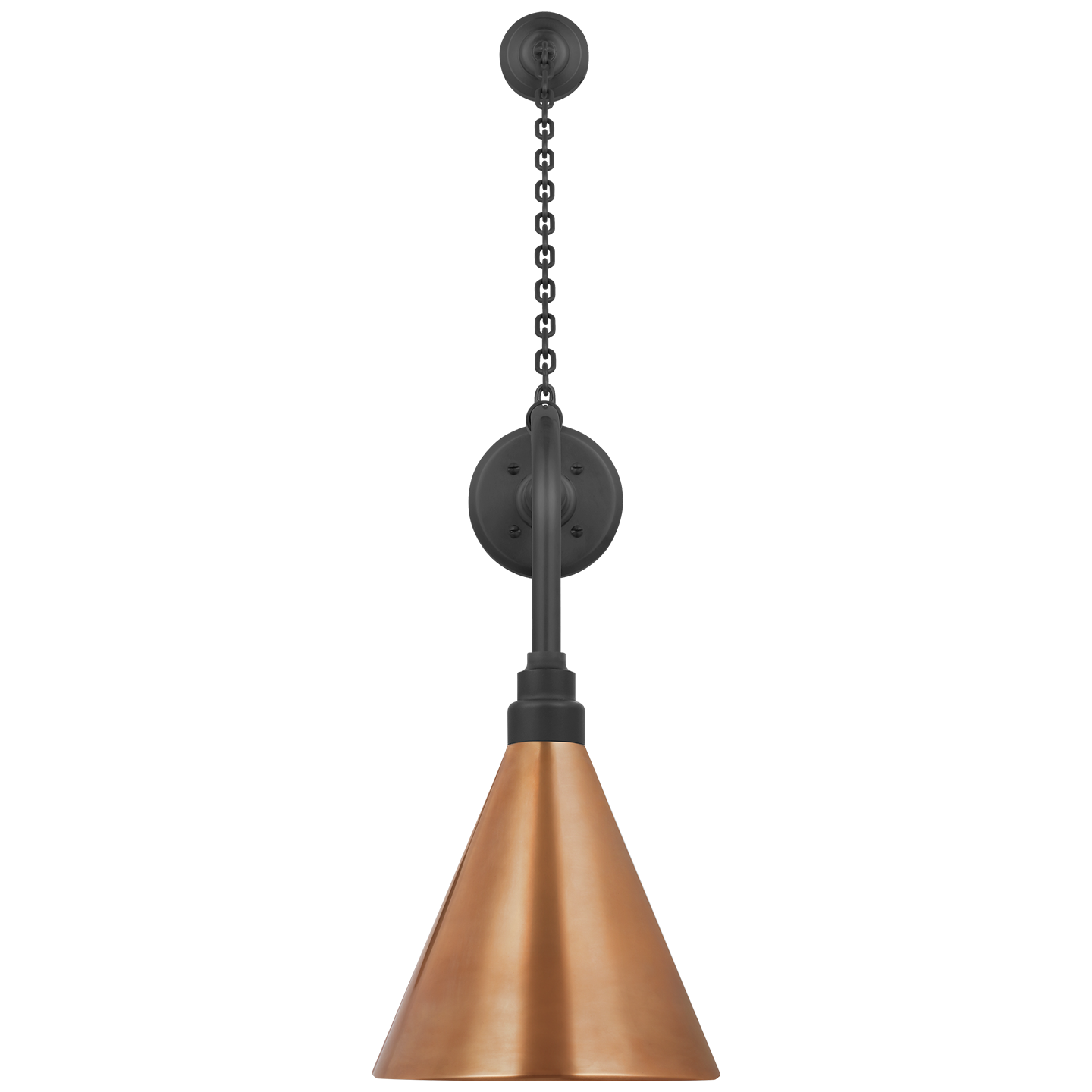 Academy 20" Anchored Rex Barn Light | Matte Black | 9 | 9" Soft Copper Conical Savannah Shade