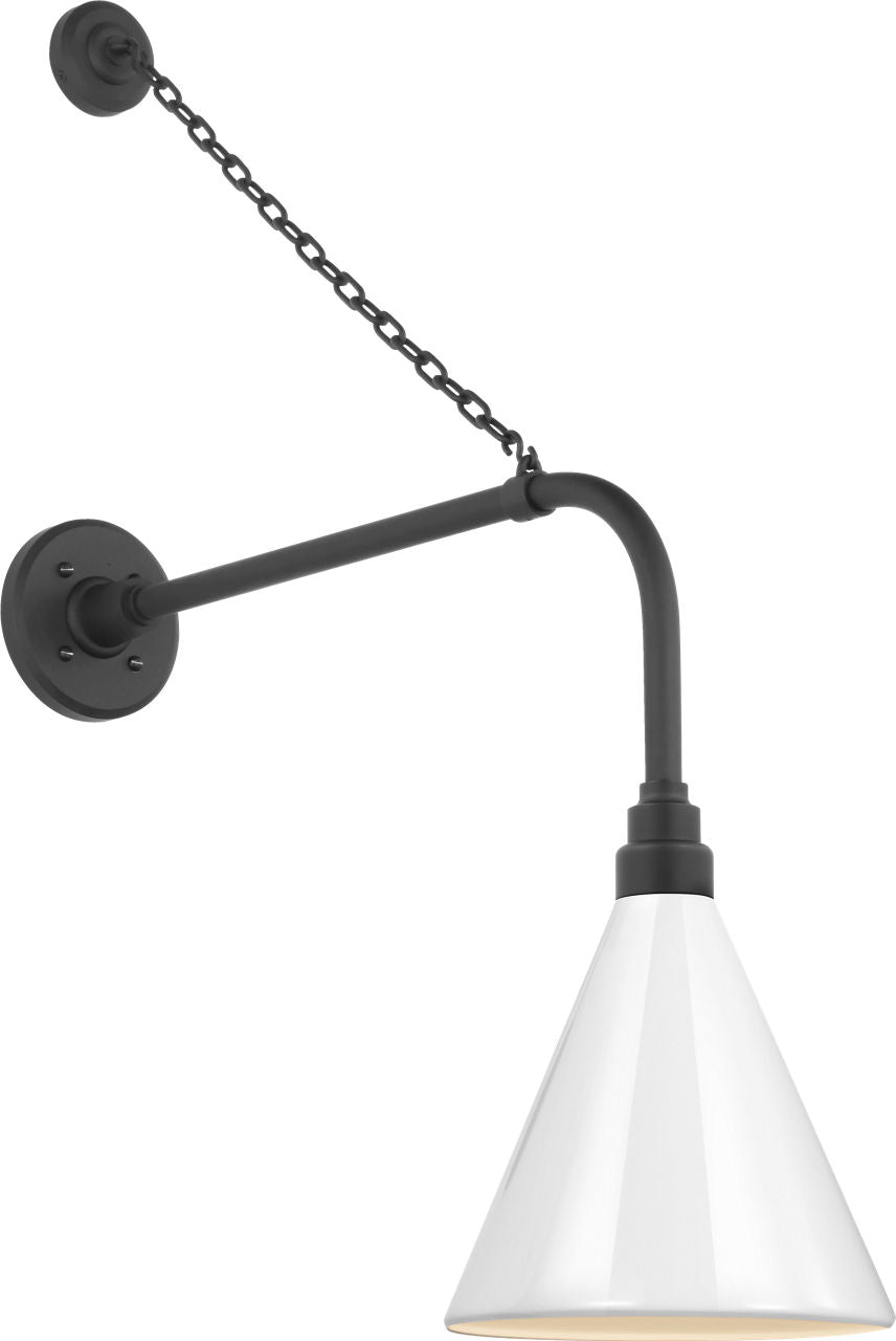 Academy 20" Anchored Rex Barn Light | Matte Black | 9 | 9" White Conical Savannah Shade