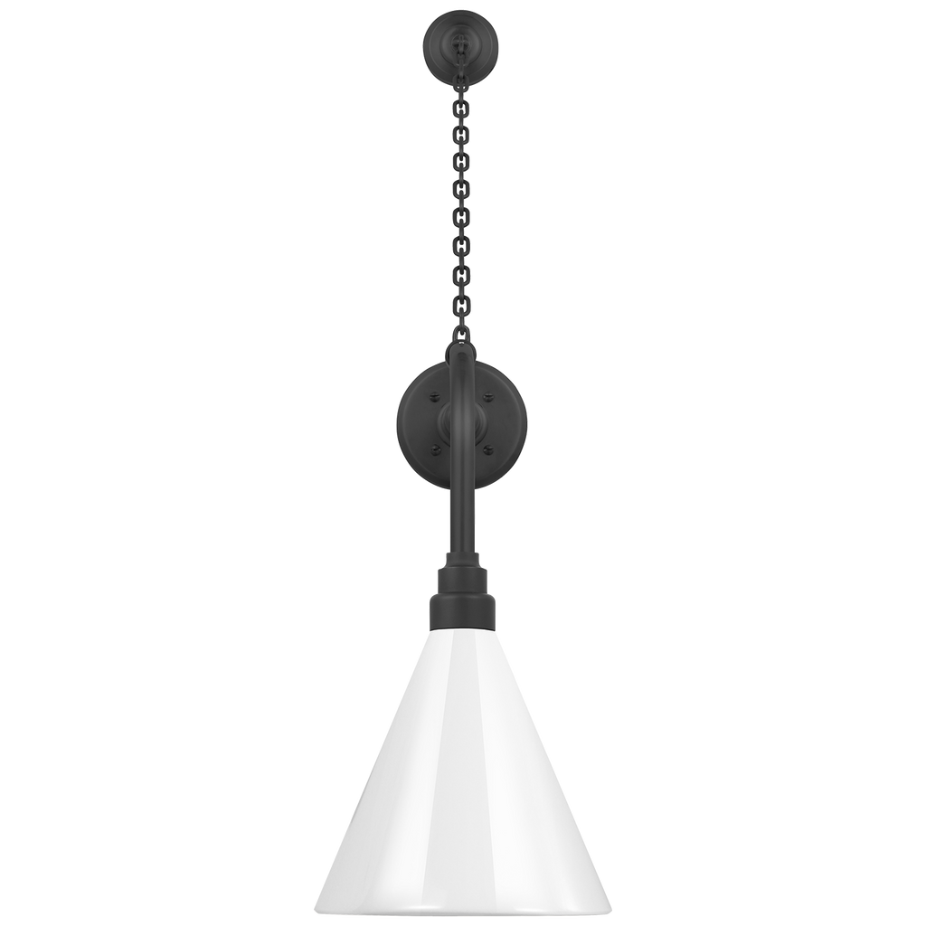 Academy 20" Anchored Rex Barn Light | Matte Black | 9 | 9" White Conical Savannah Shade