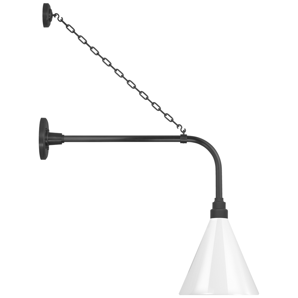 Academy 20" Anchored Rex Barn Light | Matte Black | 9 | 9" White Conical Savannah Shade