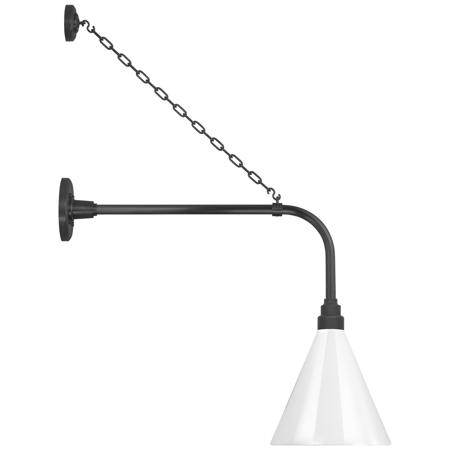 Academy 20" Anchored Rex Barn Light | Matte Black | 9 | 9" White Conical Savannah Shade