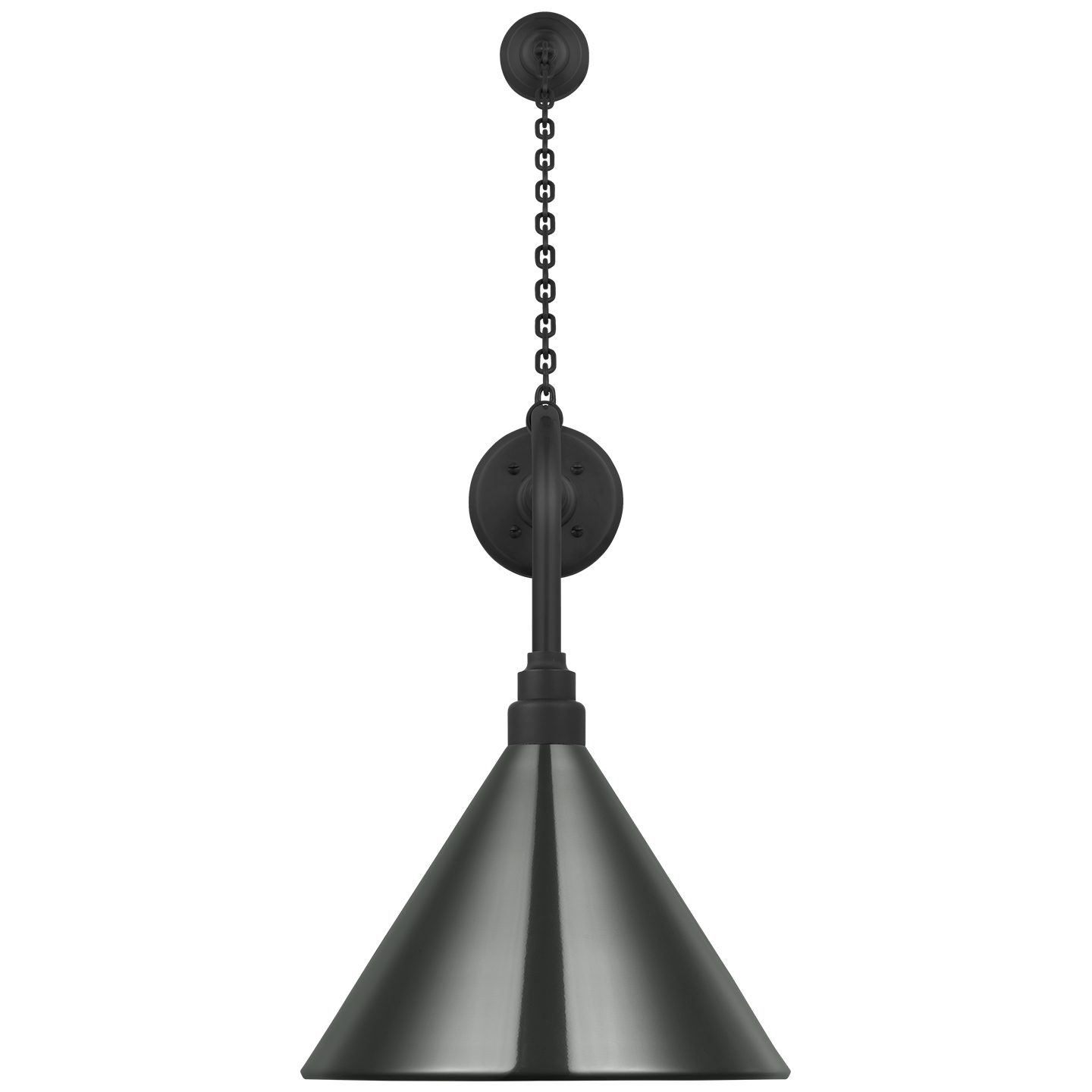 Academy 20" Anchored Rex Barn Light | Matte Black | 12.5 | 12.5" Green Conical Savannah Shade