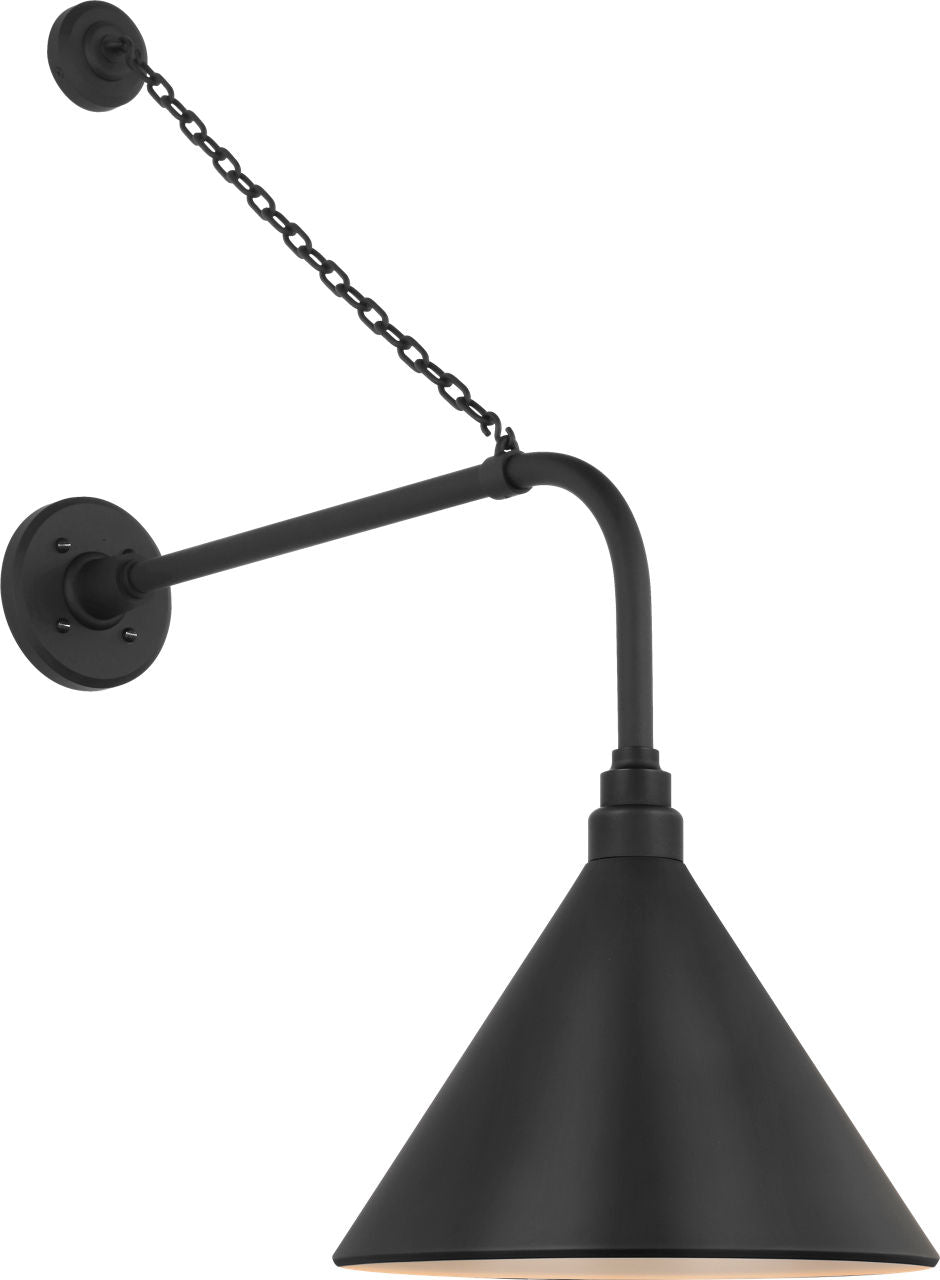 Academy 20" Anchored Rex Barn Light | Matte Black | 12.5 | 12.5" Matte Black Conical Savannah Shade
