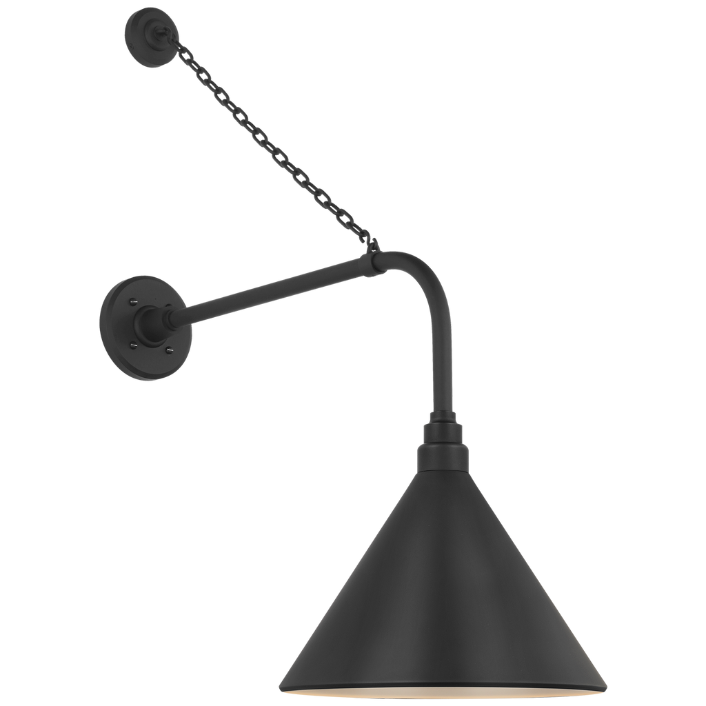 Academy 20" Anchored Rex Barn Light | Matte Black | 12.5 | 12.5" Matte Black Conical Savannah Shade