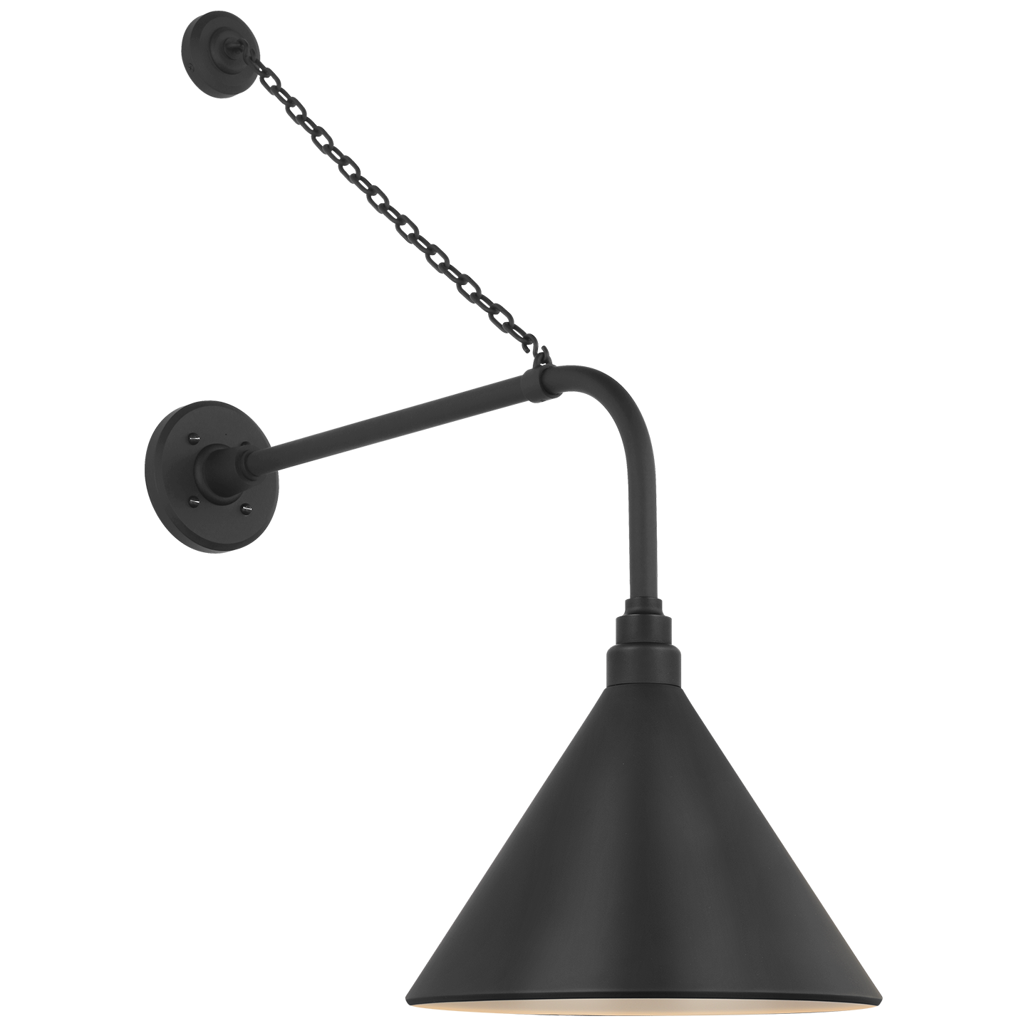 Academy 20" Anchored Rex Barn Light | Matte Black | 12.5 | 12.5" Matte Black Conical Savannah Shade