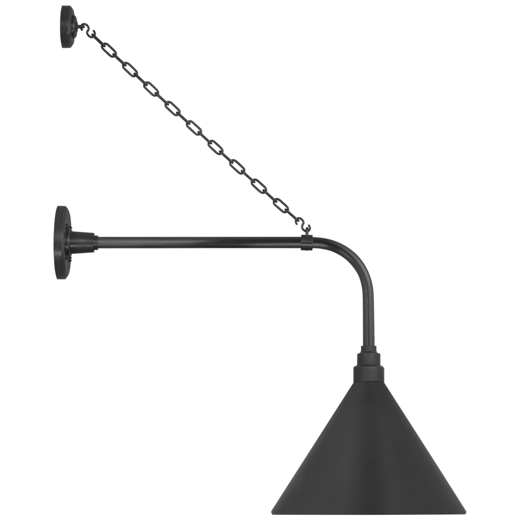 Academy 20" Anchored Rex Barn Light | Matte Black | 12.5 | 12.5" Matte Black Conical Savannah Shade