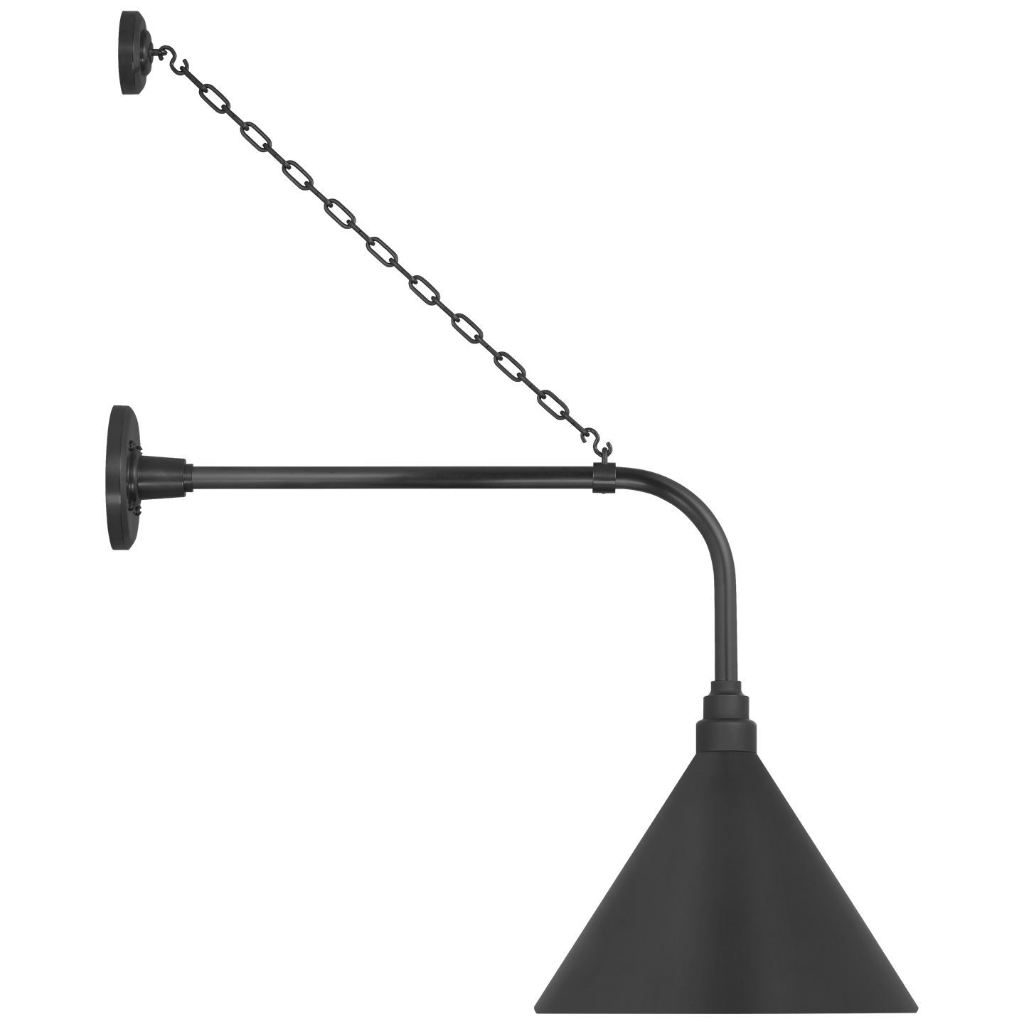 Academy 20" Anchored Rex Barn Light | Matte Black | 12.5 | 12.5" Matte Black Conical Savannah Shade