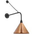 Academy 20" Anchored Rex Barn Light | Matte Black | 12.5 | 12.5" Soft Copper Conical Savannah Shade