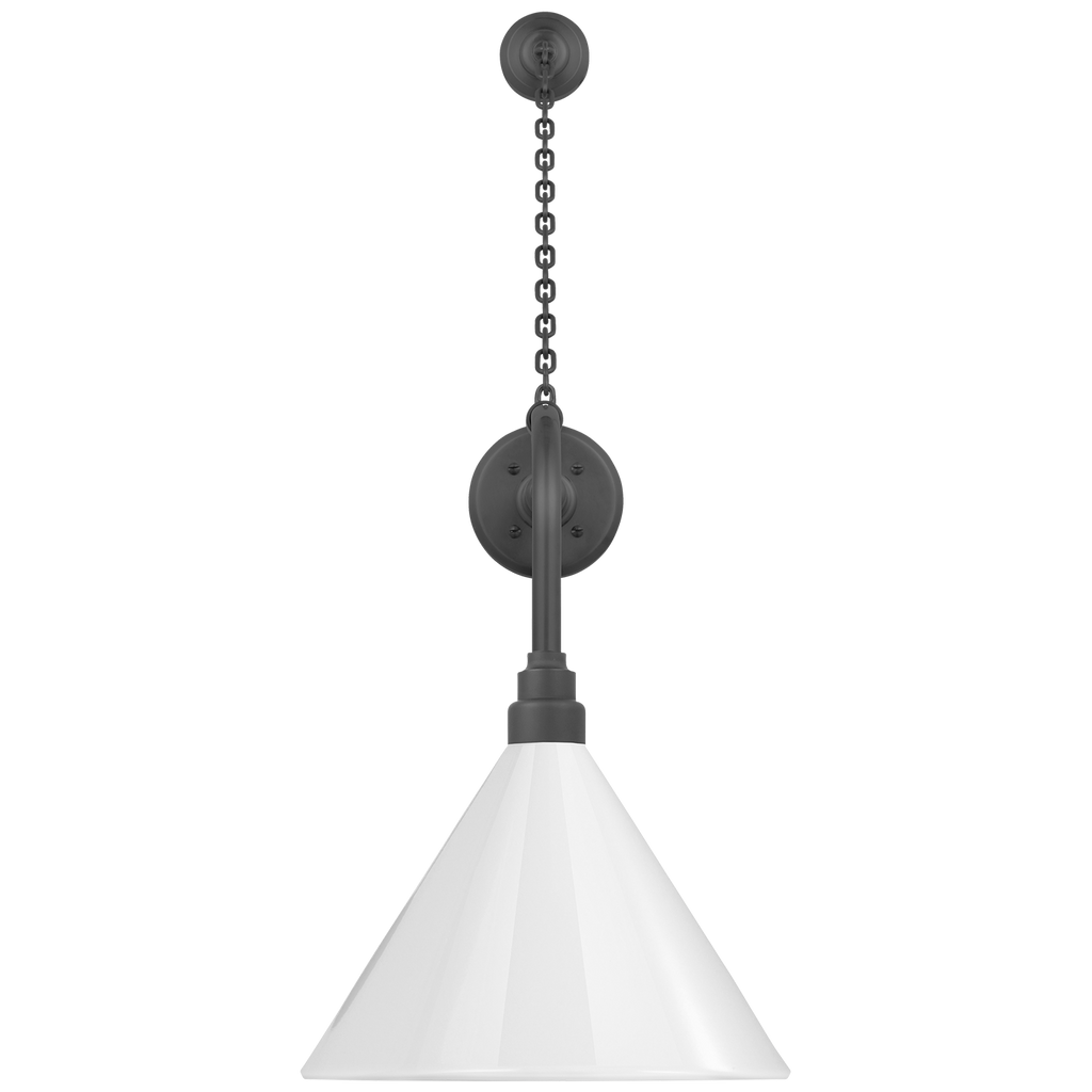 Academy 20" Anchored Rex Barn Light | Matte Black | 12.5 | 12.5" White Conical Savannah Shade
