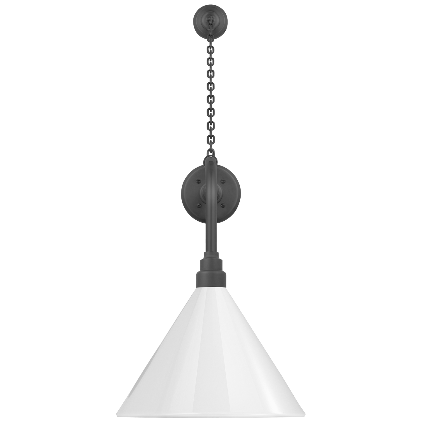 Academy 20" Anchored Rex Barn Light | Matte Black | 12.5 | 12.5" White Conical Savannah Shade