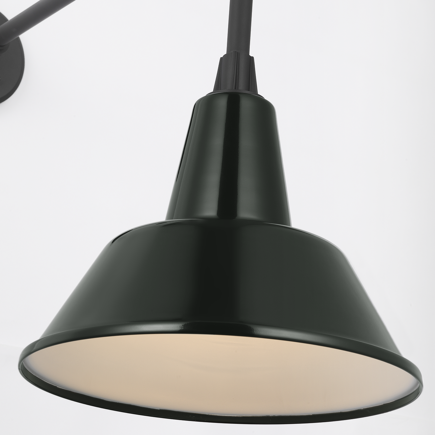 Academy 20" Anchored Rex Barn Light | Matte Black | 12.5 | 12.5" Green Bowers Shade