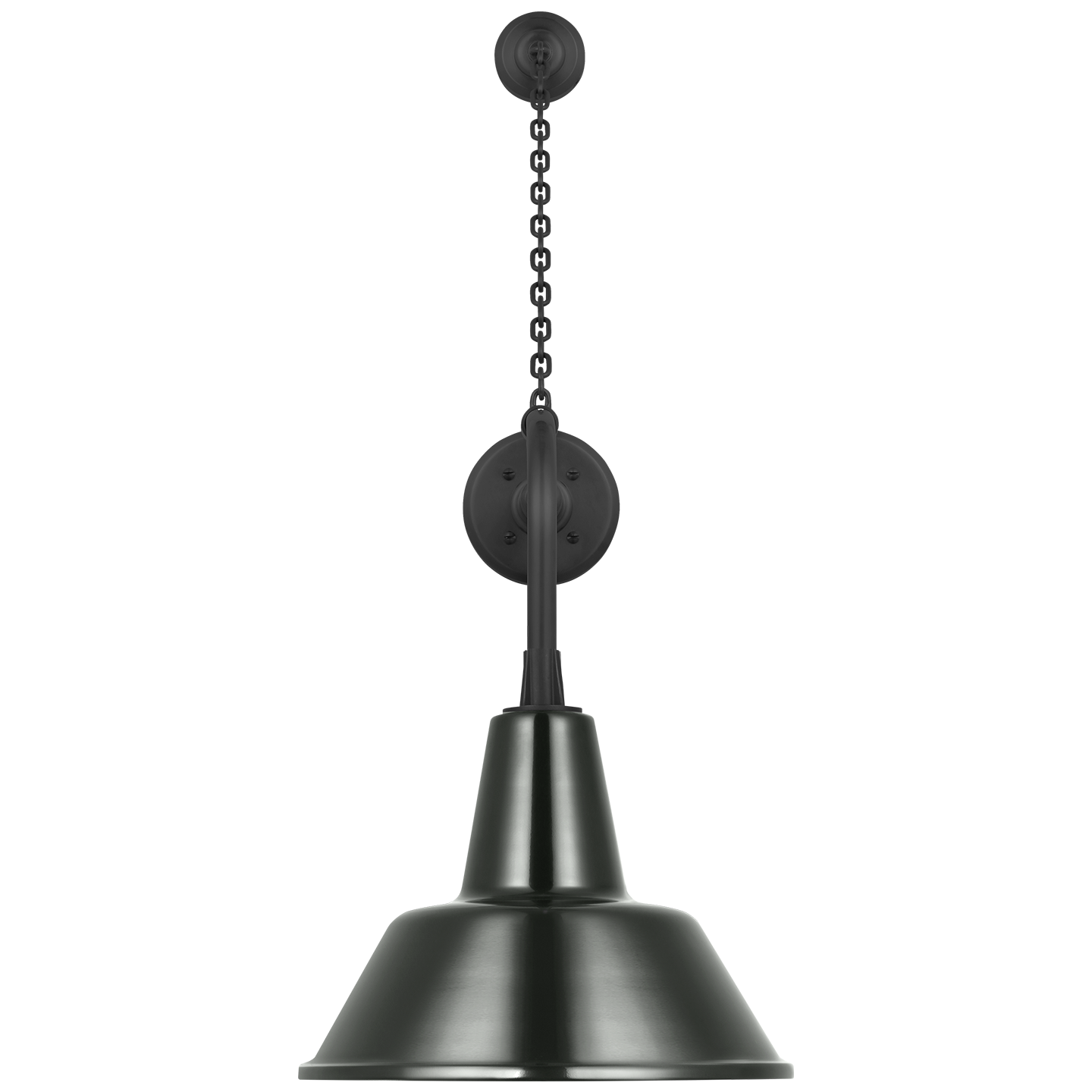 Academy 20" Anchored Rex Barn Light | Matte Black | 12.5 | 12.5" Green Bowers Shade
