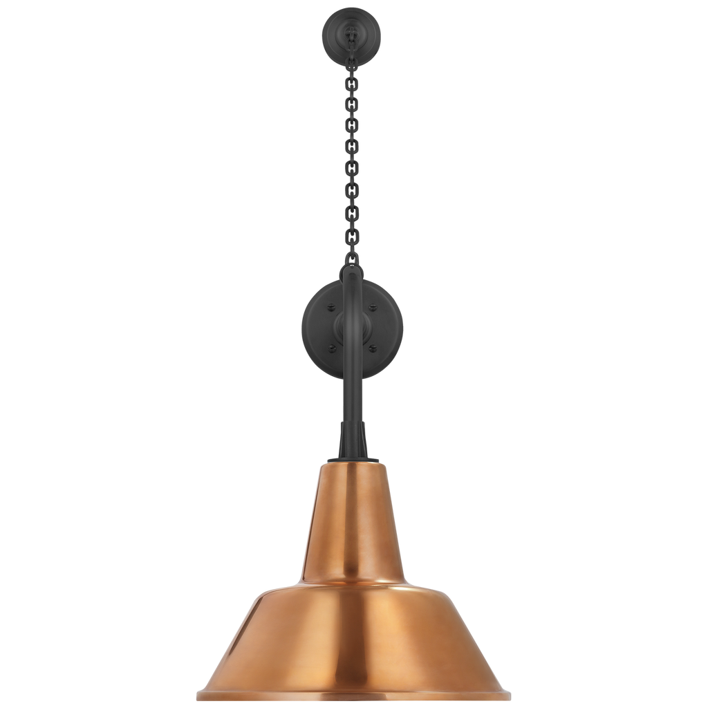 Academy 20" Anchored Rex Barn Light | Matte Black | 12.5 | 12.5" Soft Copper Bowers Shade